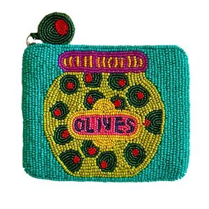 Olive Seed Bead Coin Purse, Beaded Bag Lily Posh